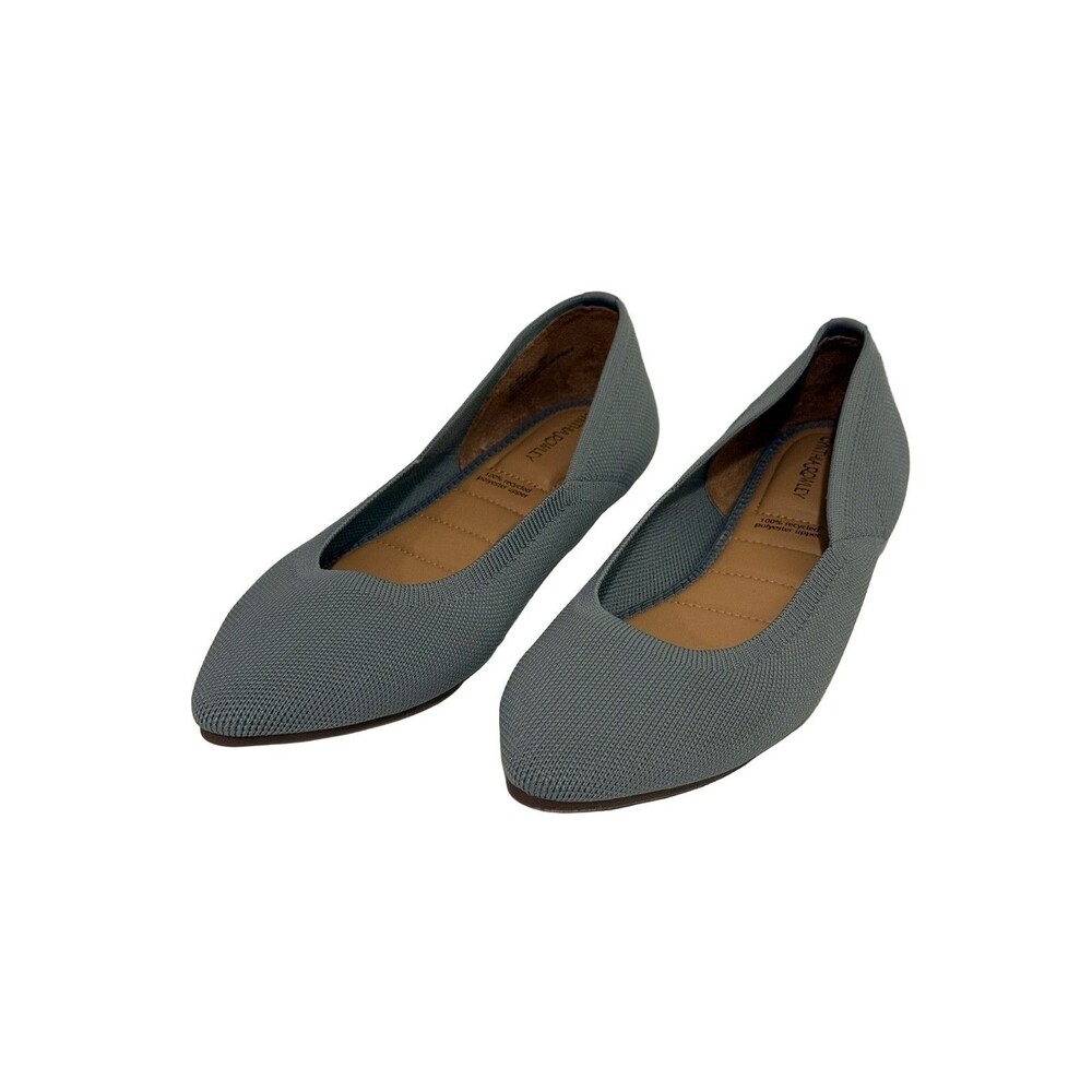 Cynthia Rowley Chelsea Flats Women's 9M Blue Recycled Polyester Pointed Toe